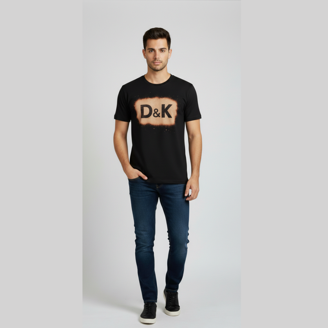 black tshirt with design