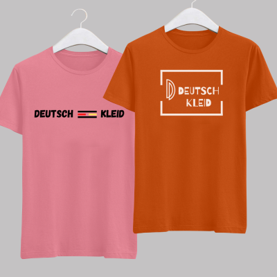 Flame Orange and Burnt Pink T-Shirt Combo – Vibrant Premium Cotton Tees for Comfort and Style