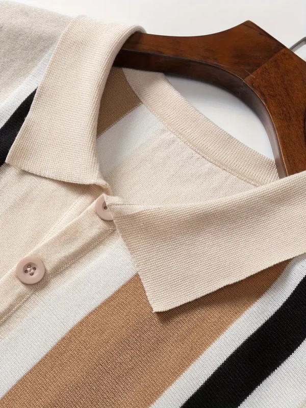 Striped Henley Neck T-Shirt for Men | Casual & Trendy