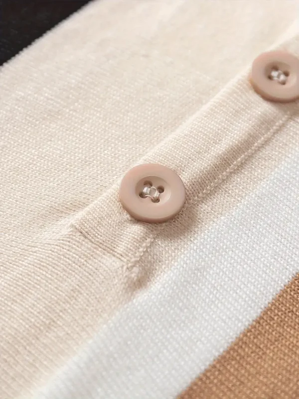 Striped Henley Neck T-Shirt for Men | Casual & Trendy